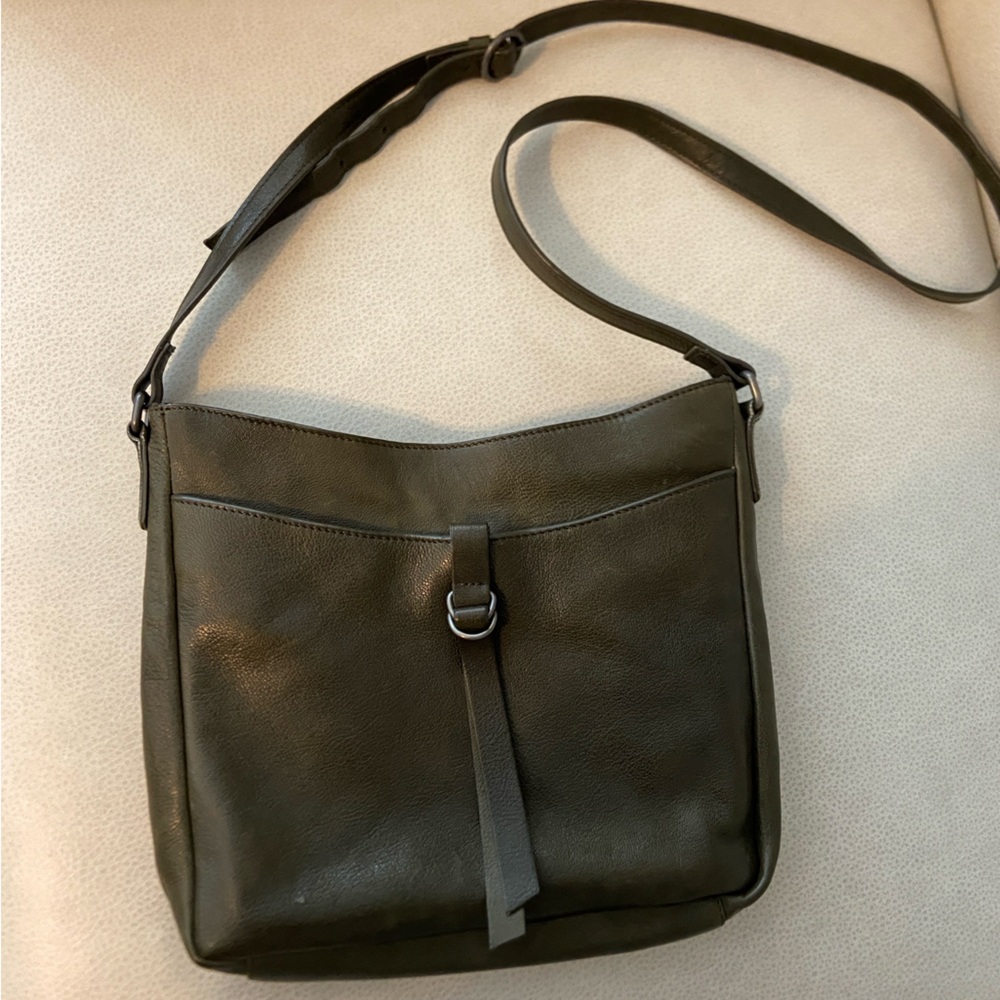 Lucky Brand Olive Leather Crossbody Bag
